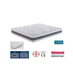 Materasso singolo "memory platinum plus" in memory foam 80x190x22 cm