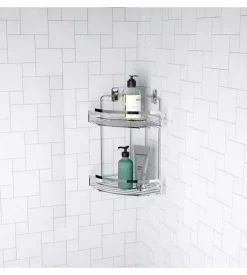 Mensola ad angolo per doccia idro-bric "compact" 2 ripiani