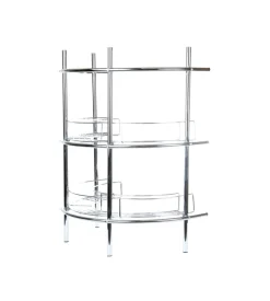 Mensola da bagno sottolavello 2 ripiani angolare rotondo, 56x36x67,5 cm