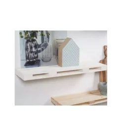 Mensola pallet bianca, 80x23,5x3,8 cm