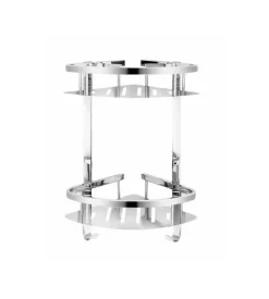 Mensola portaoggetti da doccia in acciaio cromato, 23x23x36 cm