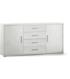 Mobile 2 ante 4 cassetti bianco, 174x84x41 cm