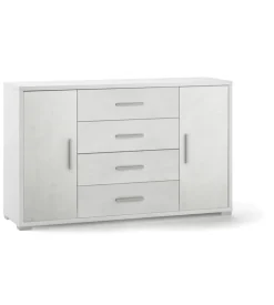 Mobile 2 ante 4 cassetti bianco, 137x84x41 cm