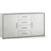 Mobile 2 ante 4 cassetti cemento e bianco, 154x84x41 cm