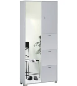 Mobile 5 ante bianco con specchio, 83x190x29 cm