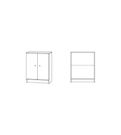 Mobile  2 ante  bianco, 62x80x34 cm