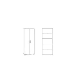 Mobile 2 ante  cemento, 71x182x41 cm