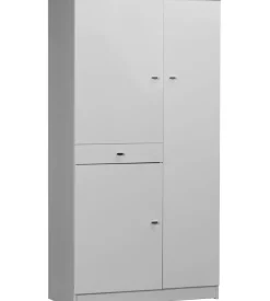 Mobile 3 ante e 1 cassetto bianco lucido, 77x147x 34 cm