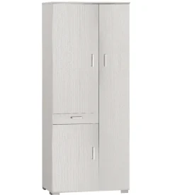 Mobile 3 ante e 1 cassetto bianco  fiammato, 76,8x34,3x179 cm