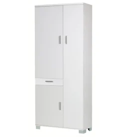 Mobile 3 ante e 1 cassetto bianco fiammato, 77x179x34 cm