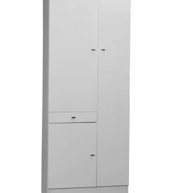 Mobile 3 ante e 1 cassetto bianco lucido, 77x183x34 cm