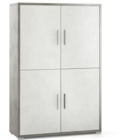 Mobile 4 ante finitura cemento ossido bianco