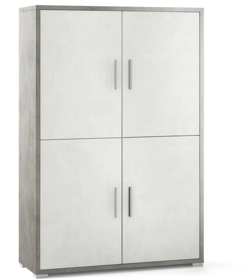 Mobile 4 ante finitura cemento ossido bianco