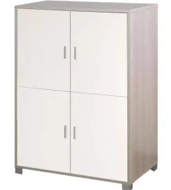 Mobile 4 ante olmo con ante bianco fiammato - l.107 x h.162 x p.41 cm.