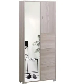 Mobile 5 ante olmo con ante specchio naturale, 83x190x29 cm