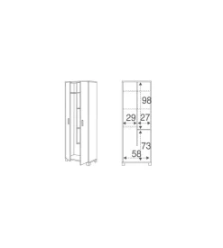 Mobile 2 ante portascope olmo, 63x183x34 cm