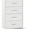 Mobile 4 cassetti bianco con finitura bianco ossido
