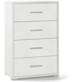 Mobile 4 cassetti bianco con finitura bianco ossido