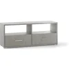 Mobile 2 cassetti finitura cemento, 139x57x41 cm