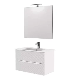 Mobile bagno "canaletto" bianco opaco, 80 cm