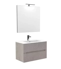 Mobile bagno "canaletto" cemento caldo, 80 cm