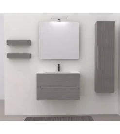 Mobile bagno "canaletto" cemento caldo, 80 cm