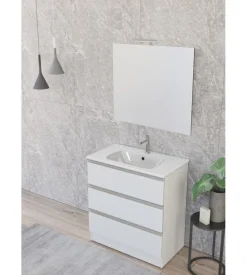 Mobile bagno "canova" bianco opaco, 80 cm