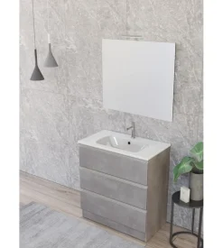 Mobile bagno "canova" cemento, 80 cm