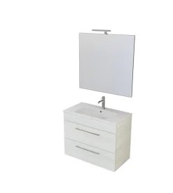 Mobile bagno "caravaggio" bianco venato, 80 cm