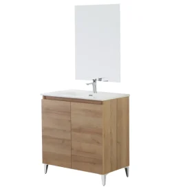Mobile bagno da appoggio "revital" rovere, 80x46x86 cm