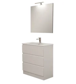 Mobile bagno da terra "leonardo" 3 cassetti bianco, 78x39,5x85 cm