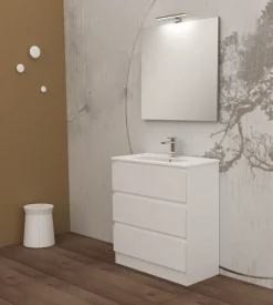 Mobile bagno da terra "leonardo" 3 cassetti bianco, 78x39,5x85 cm