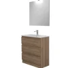 Mobile bagno da terra "leonardo" 3 cassetti rovere, 78x39,5x85 cm