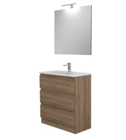 Mobile bagno da terra "leonardo" 3 cassetti rovere, 78x39,5x85 cm