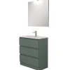 Mobile bagno da terra "leonardo" 3 cassetti verde salvia, 78x39,5x85 cm