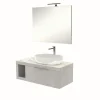 Mobile bagno decor bagno "tiziano" colore grigio caldo con top in marmo carrara, 110 cm