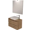 Mobile bagno "leonardo" rovere con lavello ad appoggio, 78x40x50 cm