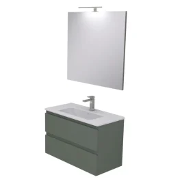 Mobile bagno "leonardo" verde, 80 cm