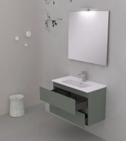 Mobile bagno "leonardo" verde, 80 cm