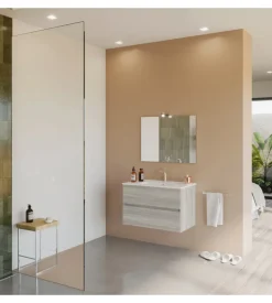 Mobile bagno "linda" rovere grigio, 81x46x113 cm