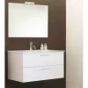 Mobile bagno sospeso "alice" con 2 cassettoni bianco lucido, 80x47x53 cm