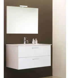 Mobile bagno sospeso "alice" con 2 cassettoni bianco lucido, 80x47x53 cm