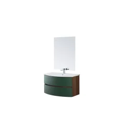 Mobile bagno sospeso "maiori" verde bottiglia, 91,5x51x50 cm
