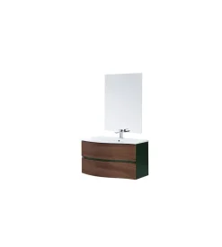 Mobile bagno sospeso "minori" ad onda verde, 91x51,5x50 cm