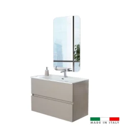 Mobile bagno sospeso "pastello" tortora, 90x47x60 cm