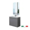 Mobile bagno sospeso "pastello" grigio con 2 ante, 80x37x69 cm