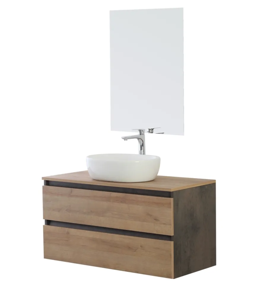 Mobile bagno sospeso "revital" noce, 80x46x51 cm