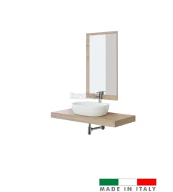 Mobile bagno sospeso "shelf" finitura rovere, 120x50x8 cm