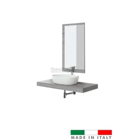 Mobile bagno sospeso "shelf" finitura cemento, 120x50x8 cm
