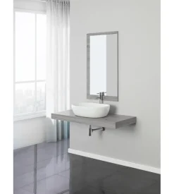 Mobile bagno sospeso "shelf" finitura cemento, 120x50x8 cm